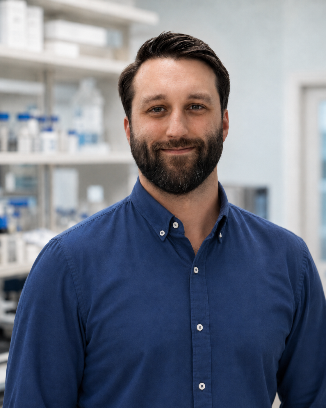 Christopher Brenzel in a research laboratory