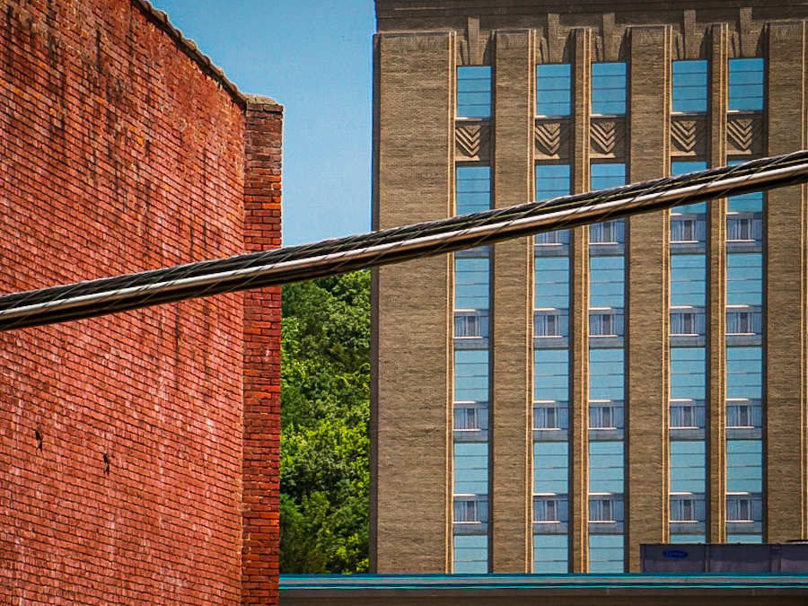 Ornate brickwork on a forgotten urban building.