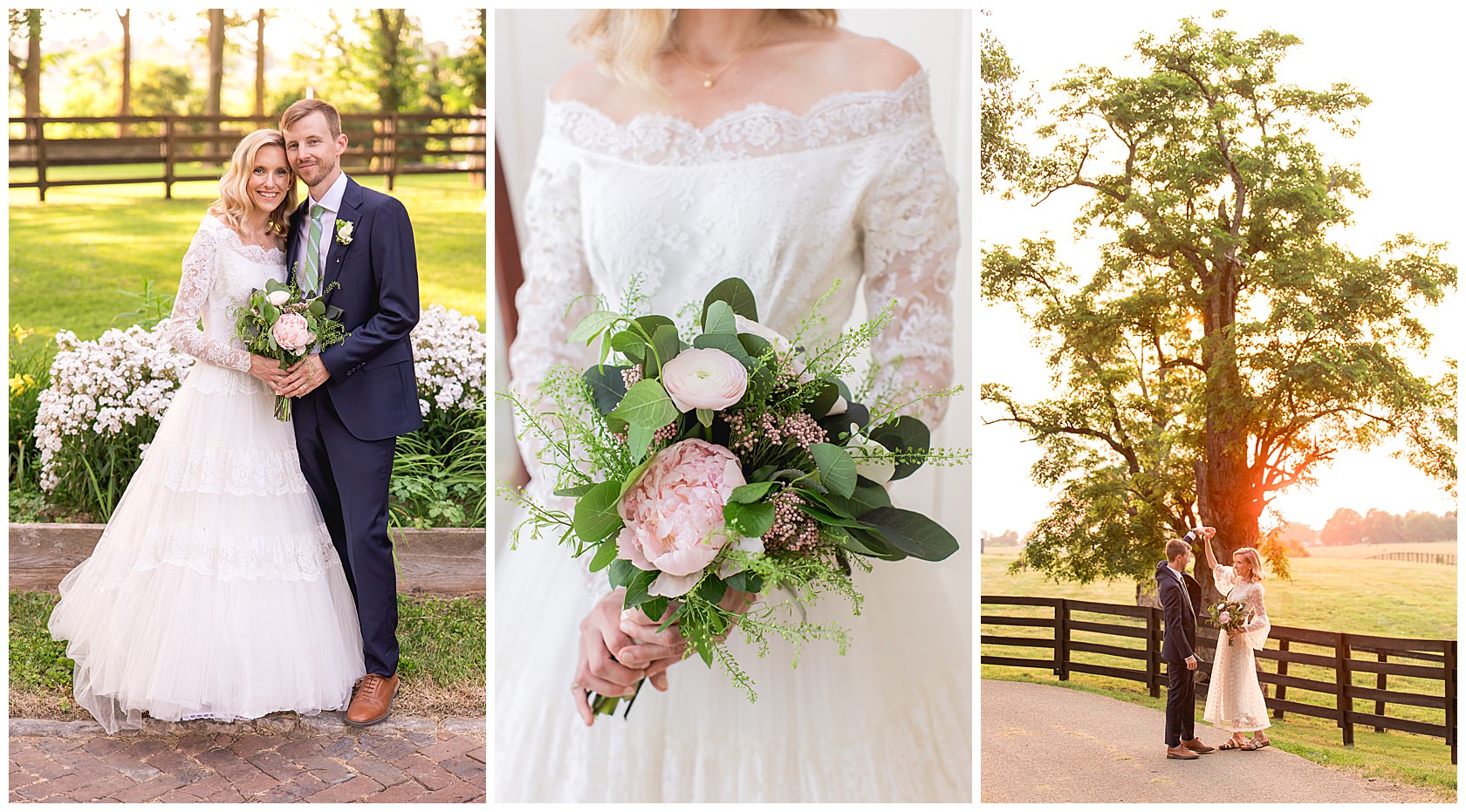 Sample wedding photo by Kevin and Anna Photography - outdoor ceremony at a Kentucky horse farm